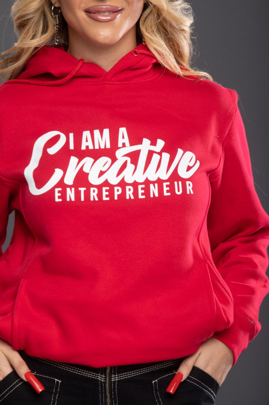 Red Hoodie I Am A Creative Entrepreneur